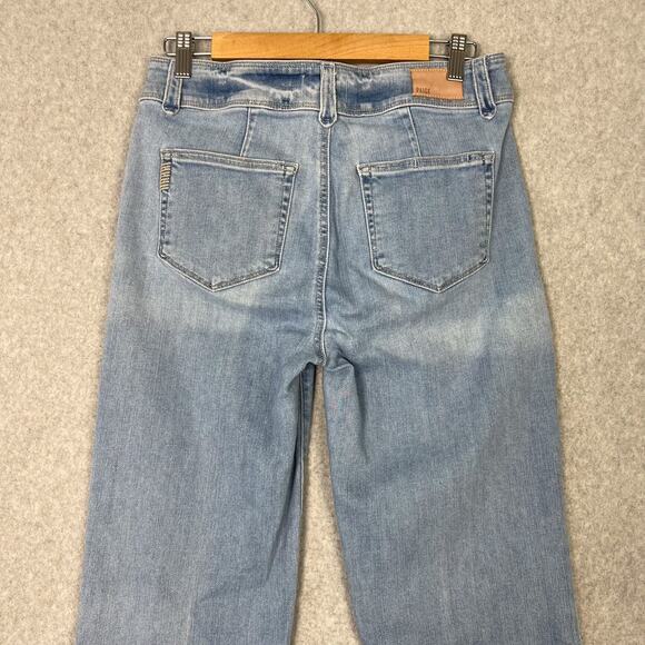 Paige Womens 29 Genevieve Jeans Mid Rise Flare Light Wash - Picture 6 of 10